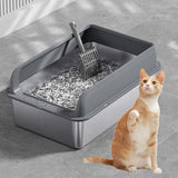 Maxbell Cat Litter Easy to Clean Anti for Small and Large Cats Cat Toilet Dark Grey and L