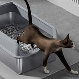 Maxbell Cat Litter Easy to Clean Anti for Small and Large Cats Cat Toilet Dark Grey and L