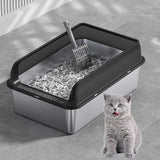 Maxbell Cat Litter Easy to Clean Anti for Small and Large Cats Cat Toilet Black and L