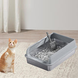 Maxbell Cat Litter Easy to Clean Anti for Small and Large Cats Cat Toilet Light Grey and L