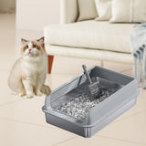 Maxbell Cat Litter Easy to Clean Anti for Small and Large Cats Cat Toilet Light Grey and L