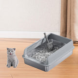 Maxbell Cat Litter Easy to Clean Anti for Small and Large Cats Cat Toilet Light Grey and L