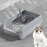 Maxbell Cat Litter Easy to Clean Anti for Small and Large Cats Cat Toilet Light Grey and L