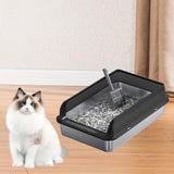 Maxbell Cat Litter Easy to Clean Anti for Small and Large Cats Cat Toilet Black and M