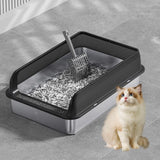 Maxbell Cat Litter Easy to Clean Anti for Small and Large Cats Cat Toilet Black and M