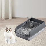 Maxbell Cat Litter Easy to Clean Anti for Small and Large Cats Cat Toilet Dark Grey and M