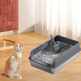 Maxbell Cat Litter Easy to Clean Anti for Small and Large Cats Cat Toilet Dark Grey and M