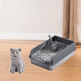 Maxbell Cat Litter Easy to Clean Anti for Small and Large Cats Cat Toilet Dark Grey and M