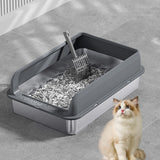 Maxbell Cat Litter Easy to Clean Anti for Small and Large Cats Cat Toilet Dark Grey and M