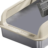Maxbell Cat Litter Easy to Clean Anti for Small and Large Cats Cat Toilet Khaki and M