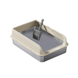 Maxbell Cat Litter Easy to Clean Anti for Small and Large Cats Cat Toilet Khaki and M