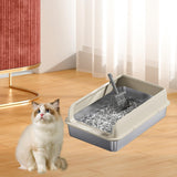 Maxbell Cat Litter Easy to Clean Anti for Small and Large Cats Cat Toilet Khaki and M