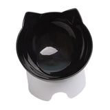 Maxbell Raised Cat Food Bowl Easy to Clean Dish Water Bowl for Kitten Small Dogs Black