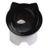 Maxbell Raised Cat Food Bowl Easy to Clean Dish Water Bowl for Kitten Small Dogs Black