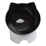 Maxbell Raised Cat Food Bowl Easy to Clean Dish Water Bowl for Kitten Small Dogs Black