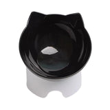 Maxbell Raised Cat Food Bowl Easy to Clean Dish Water Bowl for Kitten Small Dogs Black
