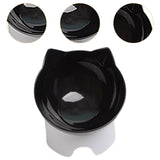 Maxbell Raised Cat Food Bowl Easy to Clean Dish Water Bowl for Kitten Small Dogs Black
