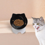 Maxbell Raised Cat Food Bowl Easy to Clean Dish Water Bowl for Kitten Small Dogs Black