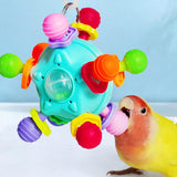 Maxbell Bird Chewing Toy Nest Accessories Cage Bite Toy for Budgies Parakeets Macaws blue