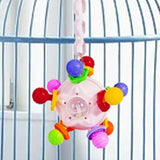 Maxbell Bird Chewing Toy Nest Accessories Cage Bite Toy for Budgies Parakeets Macaws pink