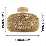 Maxbell Woven Ceiling Light Fixture Lampshade Hanging Light Cover for Foyer Entryway