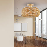 Maxbell Woven Ceiling Light Fixture Lampshade Hanging Light Cover for Foyer Entryway