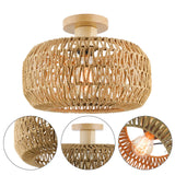 Maxbell Woven Ceiling Light Fixture Lampshade Hanging Light Cover for Foyer Entryway