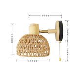 Maxbell Woven Wall Sconce Light Fixture Kitchen Island Porch Farmhouse Wall Lamp E26