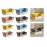 Maxbell Cat Litter Box Sandbox Cat Bedpan Easy to Clean Portable Cat Litter Tray Yellow L