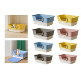 Maxbell Cat Litter Box Sandbox Cat Bedpan Easy to Clean Portable Cat Litter Tray Yellow L