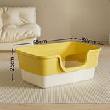 Maxbell Cat Litter Box Sandbox Cat Bedpan Easy to Clean Portable Cat Litter Tray Yellow L