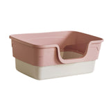 Maxbell Cat Litter Box Sandbox Cat Bedpan Easy to Clean Portable Cat Litter Tray Pink L