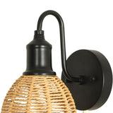 Maxbell Wall Lamp E26 Bathroom with Switch Home Rope Woven Wall Sconce Light Fixture