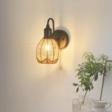 Maxbell Wall Lamp E26 Bathroom with Switch Home Rope Woven Wall Sconce Light Fixture