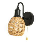 Maxbell Wall Lamp E26 Bathroom with Switch Home Rope Woven Wall Sconce Light Fixture