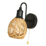 Maxbell Wall Lamp E26 Bathroom with Switch Home Rope Woven Wall Sconce Light Fixture