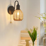 Maxbell Wall Lamp E26 Bathroom with Switch Home Rope Woven Wall Sconce Light Fixture