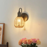 Maxbell Wall Lamp E26 Bathroom with Switch Home Rope Woven Wall Sconce Light Fixture