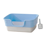 Maxbell Cat Litter Box Anti Splashing Cat Bedpan Sturdy Pet Supplies Cats Litter Pan M Blue