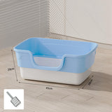 Maxbell Cat Litter Box Anti Splashing Cat Bedpan Sturdy Pet Supplies Cats Litter Pan M Blue