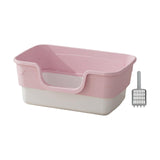 Maxbell Cat Litter Box Anti Splashing Cat Bedpan Sturdy Pet Supplies Cats Litter Pan M Pink