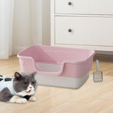 Maxbell Cat Litter Box Anti Splashing Cat Bedpan Sturdy Pet Supplies Cats Litter Pan M Pink