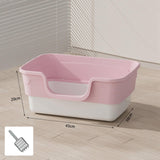 Maxbell Cat Litter Box Anti Splashing Cat Bedpan Sturdy Pet Supplies Cats Litter Pan M Pink