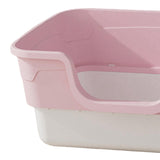 Maxbell Cat Litter Box Anti Splashing Cat Bedpan Sturdy Pet Supplies Cats Litter Pan M Pink