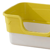 Maxbell Cat Litter Box Anti Splashing Cat Bedpan Sturdy Pet Supplies Cats Litter Pan L Yellow