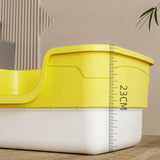 Maxbell Cat Litter Box Anti Splashing Cat Bedpan Sturdy Pet Supplies Cats Litter Pan L Yellow