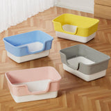 Maxbell Cat Litter Box Anti Splashing Cat Bedpan Sturdy Pet Supplies Cats Litter Pan L Yellow