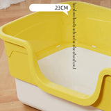 Maxbell Cat Litter Box Anti Splashing Cat Bedpan Sturdy Pet Supplies Cats Litter Pan L Yellow