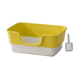 Maxbell Cat Litter Box Anti Splashing Cat Bedpan Sturdy Pet Supplies Cats Litter Pan L Yellow