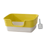 Maxbell Cat Litter Box Anti Splashing Cat Bedpan Sturdy Pet Supplies Cats Litter Pan L Yellow